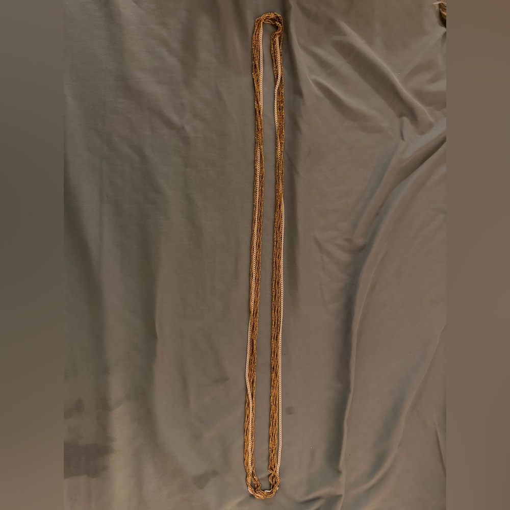 Vintage Elegant Gold and White 4 Chain summer Necklace